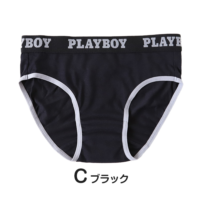 ショーツ レディース 婦人 シンプル ブランド PLAYBOY M L LL 下着 肌着 インナー PLAY BOY かっこいい 綿混