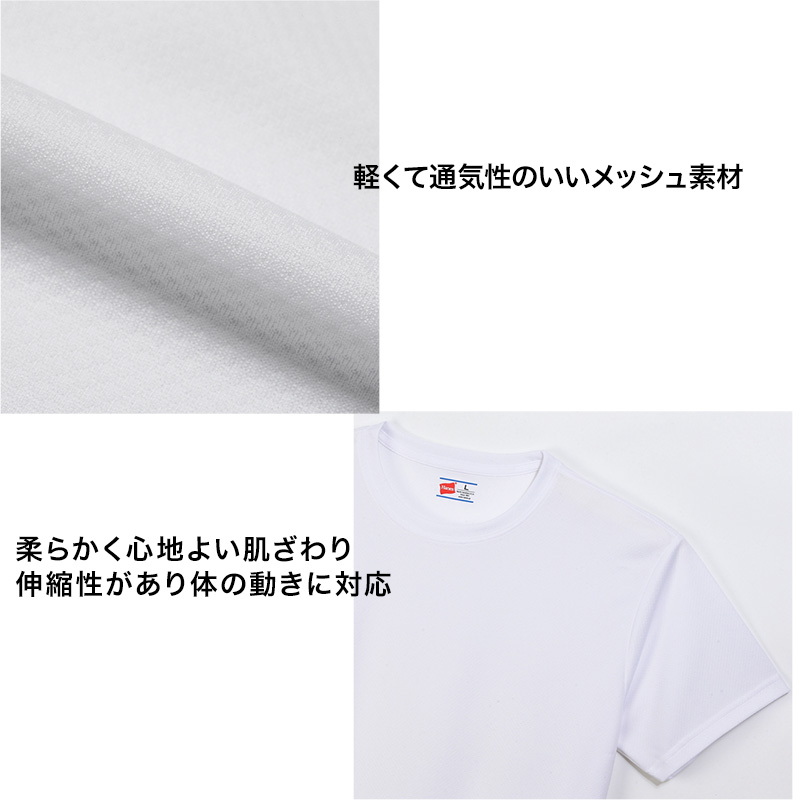 ヘインズ クルーネック Tシャツ メッシュ 2枚組 3L 4L 5L Hanes メンズ 下着 肌着 tシャツ シャツ インナー 半袖 丸首 速乾 スポーツ