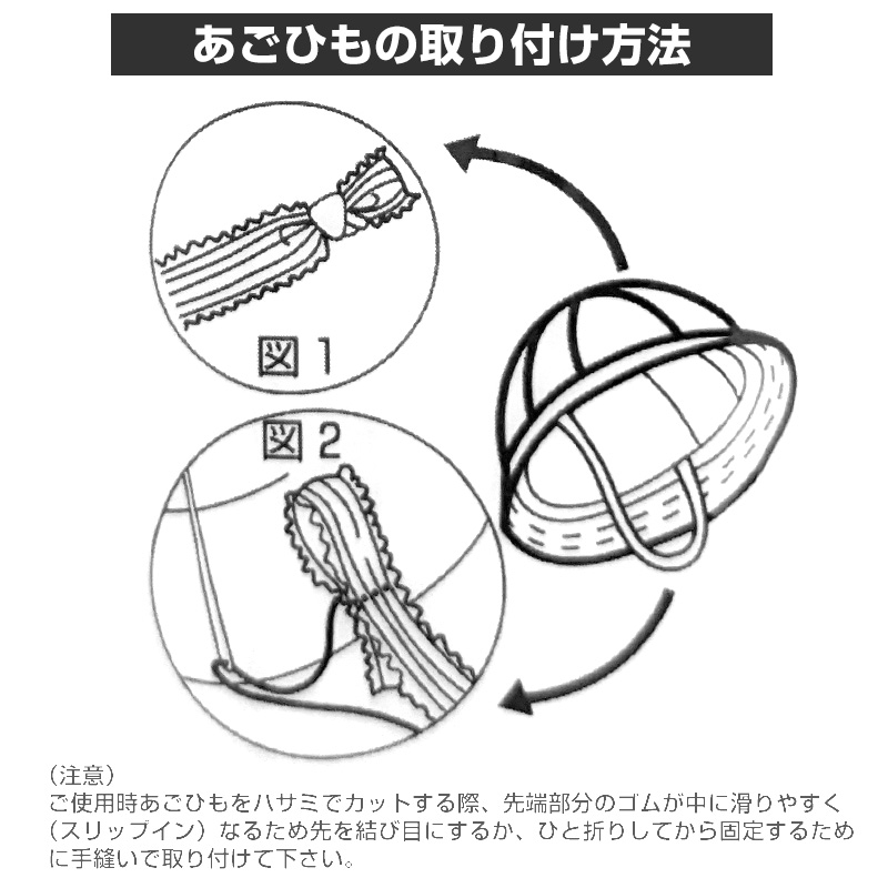 帽子用あごひも 3m ( ゴムひも 通園 通学 替え 抗菌 防臭 赤白帽子 通学帽子 メトロ帽子 野球帽 )