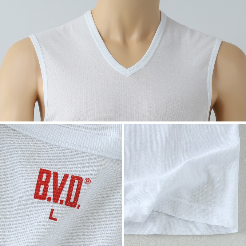 BVD インナー メンズ 半袖 vネック tシャツ 下着 カノコ メッシュ 2枚組 M～LL bvd インナーシャツ 肌着 v首 春夏 ホワイト 白 M L LL (在庫限り)