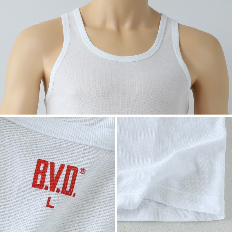 BVD インナー メンズ ノースリーブ vネック スリーブレス シャツ 鹿の子 メッシュ 2枚組 M～LL bvd tシャツ インナーシャツ 肌着 下着 v首 タンクトップ ランニング 春夏 ホワイト 白 M L LL (在庫限り)