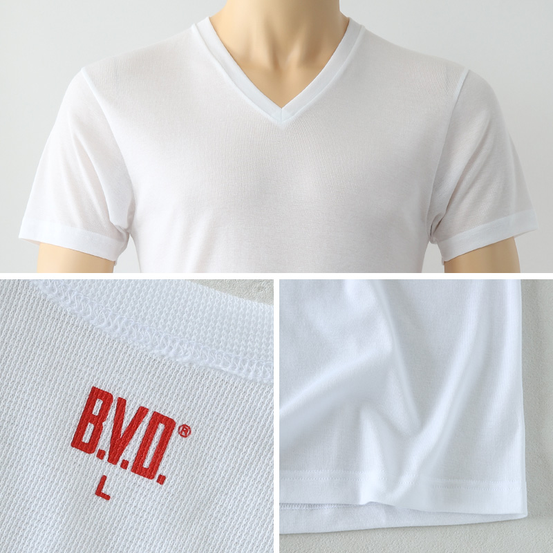 BVD インナー メンズ 半袖 tシャツ 丸首 2枚組 M～LL bvd インナーシャツ 肌着 下着 クルーネック 春夏 ホワイト 白 M L LL (在庫限り)