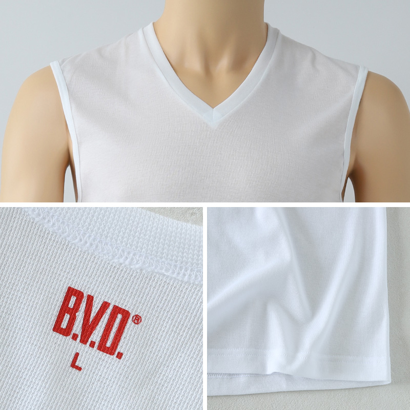 BVD メンズ インナーシャツ 半袖 vネック tシャツ 下着 2枚組 M～LL 肌着 インナー v首 春夏 防臭 ホワイト 白 M L LL (在庫限り)