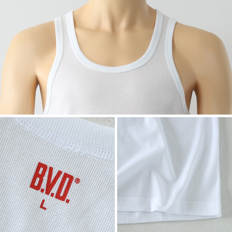 BVD インナー メンズ ノースリーブ vネック スリーブレス 2枚組 M～LL bvd tシャツ インナーシャツ 肌着 下着 v首 タンクトップ ランニング 春夏 ホワイト 白 M L LL (在庫限り)