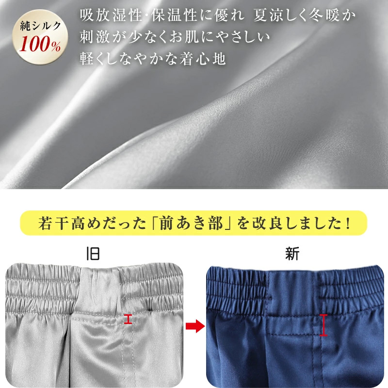 トランクス シルク メンズ 前開き M～3L パンツ 下着 インナー シルク100% 絹 サテン 男性 大きいサイズ M L LL 3l 敏感肌  肌に優しい プレゼント ギフト 贈り物 父の日 男性 (送料無料) (在庫限り)