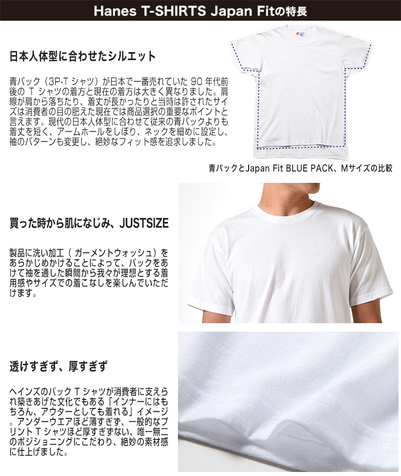 Hanes ヘインズ メンズ Tシャツ ジャパンフィット 半袖丸首 Xs Xl Xs S M L Ll Xl 2枚セット 白 黒 Japanfit 男性 紳士 男子 下着 靴下 ストッキングのネット卸売 すててこ問屋