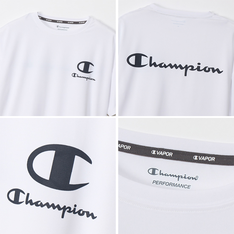 Champion レディース クルーネックtシャツ Campionロゴ M L チャンピオン Tシャツ 半袖 Uv スポーツ シャツ インナー 下着 靴下 ストッキングのネット卸売 すててこ問屋